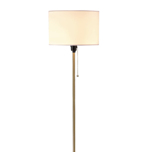 O’Bright Ted - Drum Shade Standing Lamp, Pull Chain Switch, E26 Socket, Modern Minimalist Design, Simple Floor Lamp for Living Room, Bedroom, Office, Antique Brass
