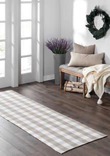 ElreneFarmhouse Living Buffalo Check Woven Kitchen Runner Rug