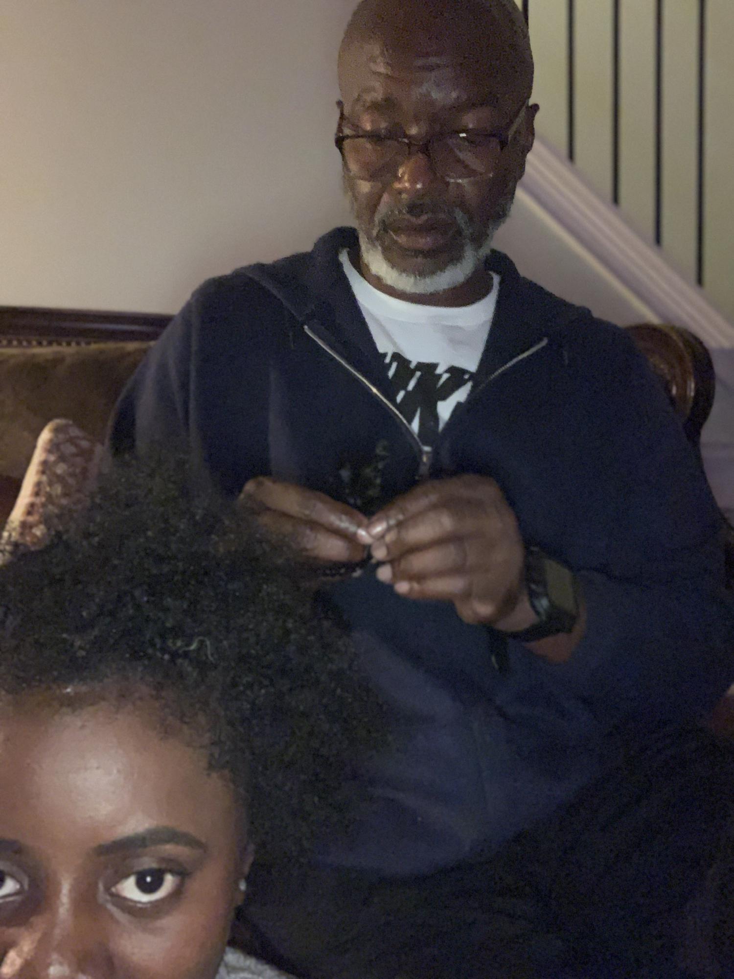 Walter does my hair