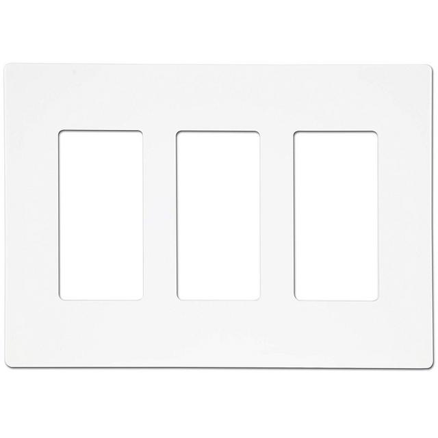 Enerlites Screwless Decorator Wall Plate Child Safe Cover, Standard Size 3-Gang, Polycarbonate Thermoplastic, White SI8833-W
