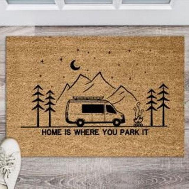 Home is where you park it doormat, camper van life, traveler doormat, gift