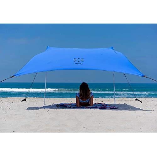 Neso Tents Beach Tent with Sand Anchor, Portable Canopy Sunshade - 7' x 7' - Patented Reinforced Corners
