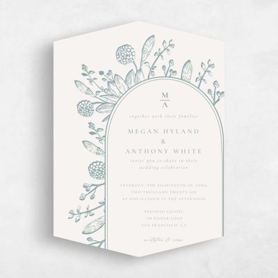White Diamond Wedding Invitation - Preciada Portrait