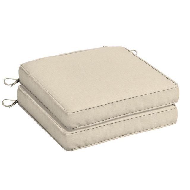 Oak Cliff 20 x 20 Sunbrella Canvas Flax Outdoor Chair Cushion (2-Pack)