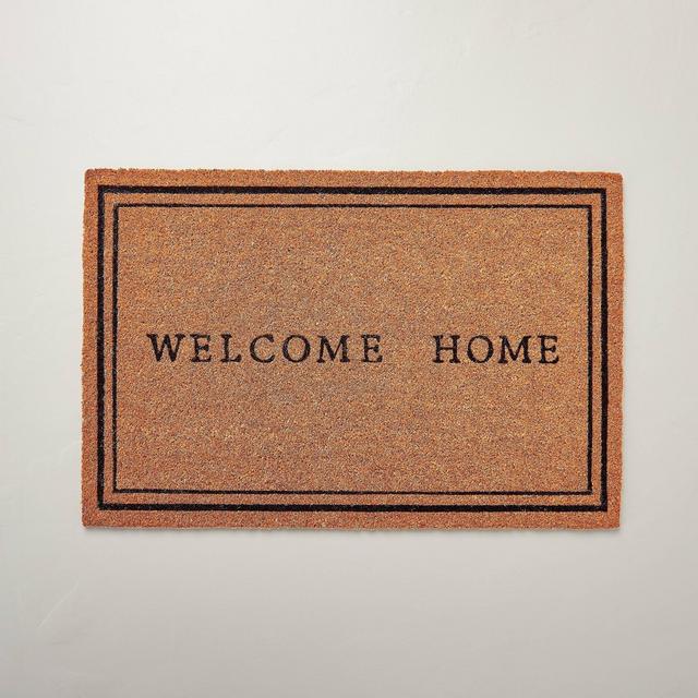 23"x35" Welcome Home Coir Doormat Tan/Black - Hearth & Hand™ with Magnolia