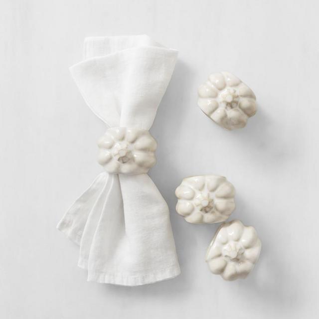 Sculptural Pumpkin Napkin Rings, Set of 4