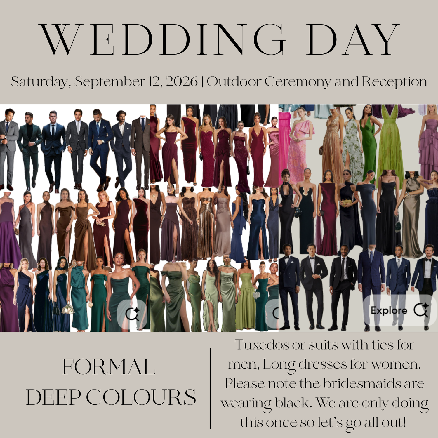 Wedding Day Outfit Inspo - Formal Attire