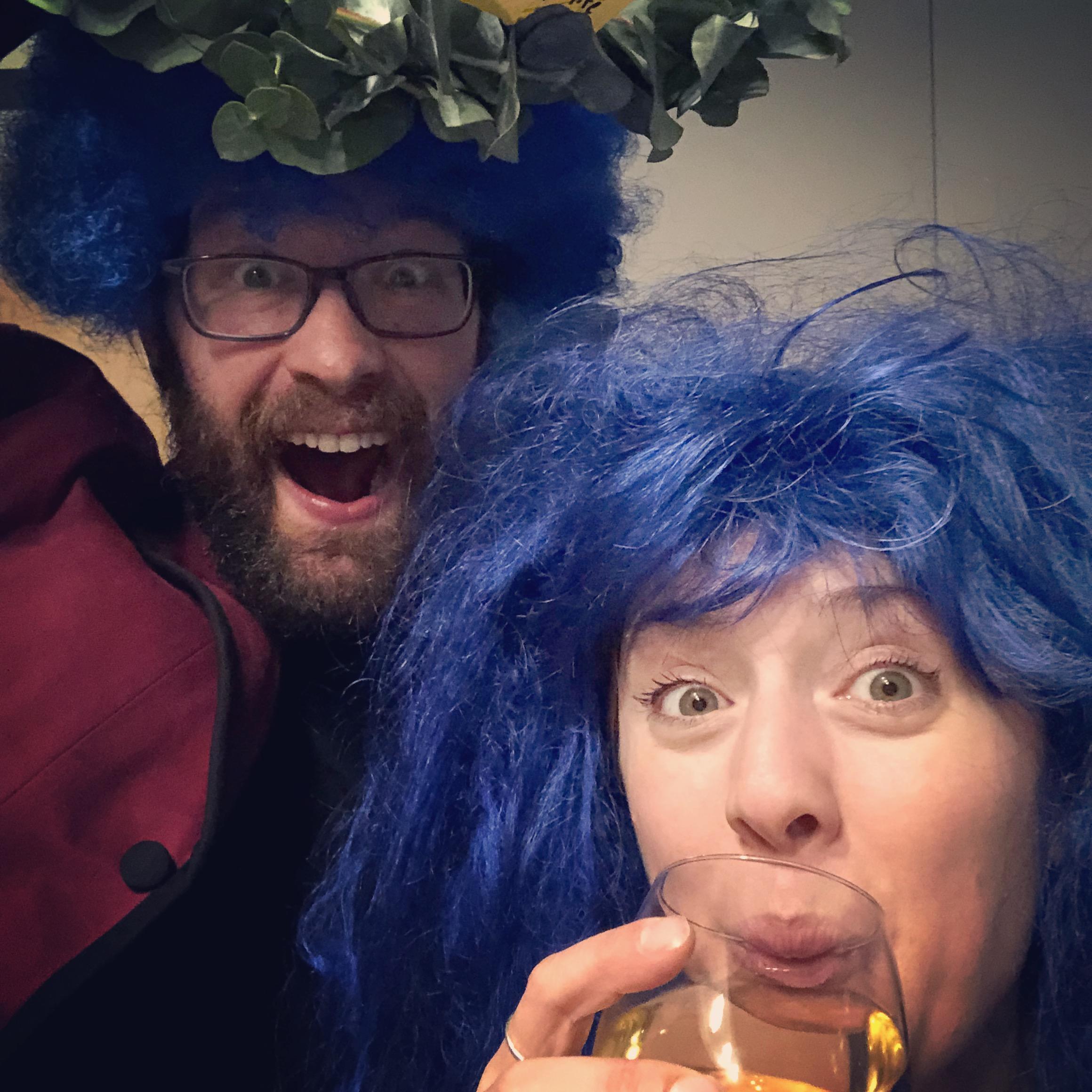 Roses are red, our hair is blue ... I'm so in love with you! Valentines Day, 2018.