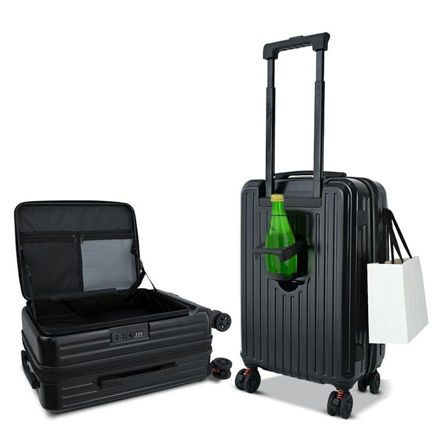 20 inch Carry on Luggage 22x14x9 Airline Approved, Hard Shell Carry on Suitcases with Wheels, Top-open Design Luggage with Spinner wheels, Expandable Suitcase with Bottle/Cup Holder and Side Hooker.