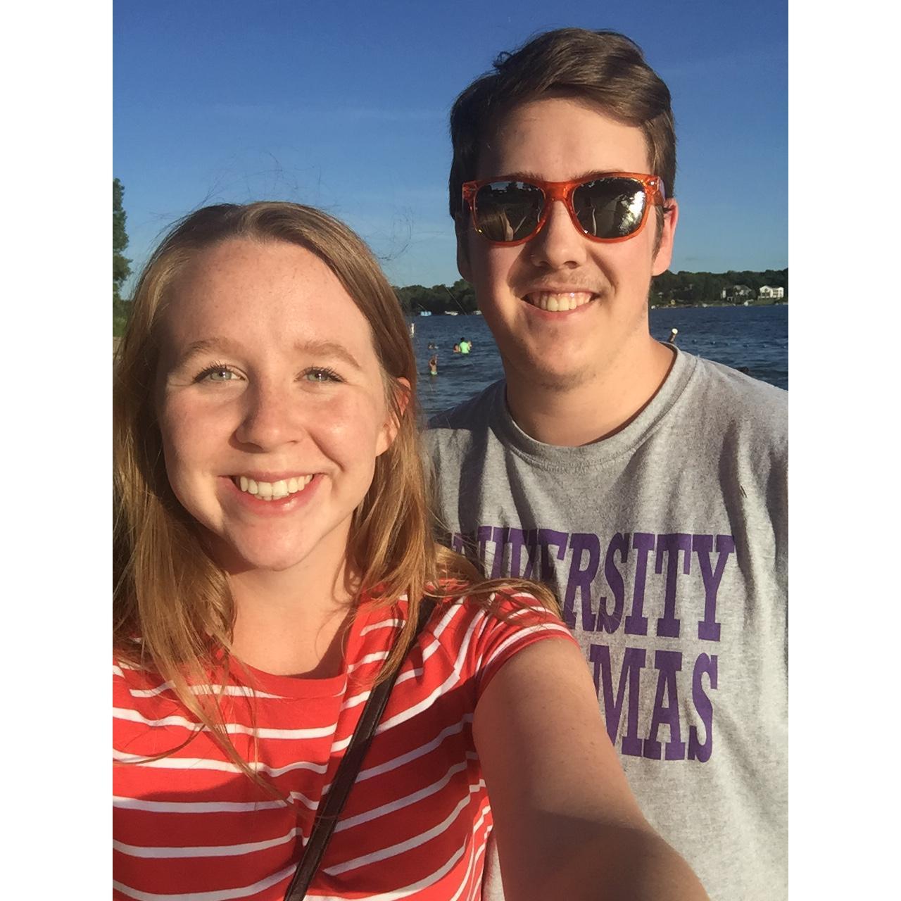 July 2016 -- Tommy was living in Jordan, MN with his parents and I was living and working at Gustavus during this summer. We decided to do a date night at a local beach