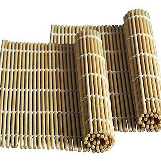 JapanBargain, Set of 2 Sushi Roller Sushi Mat Bamboo Sushi Rolling Mat Sushi Maker, 9.5 inches Square (Yellow Mats)