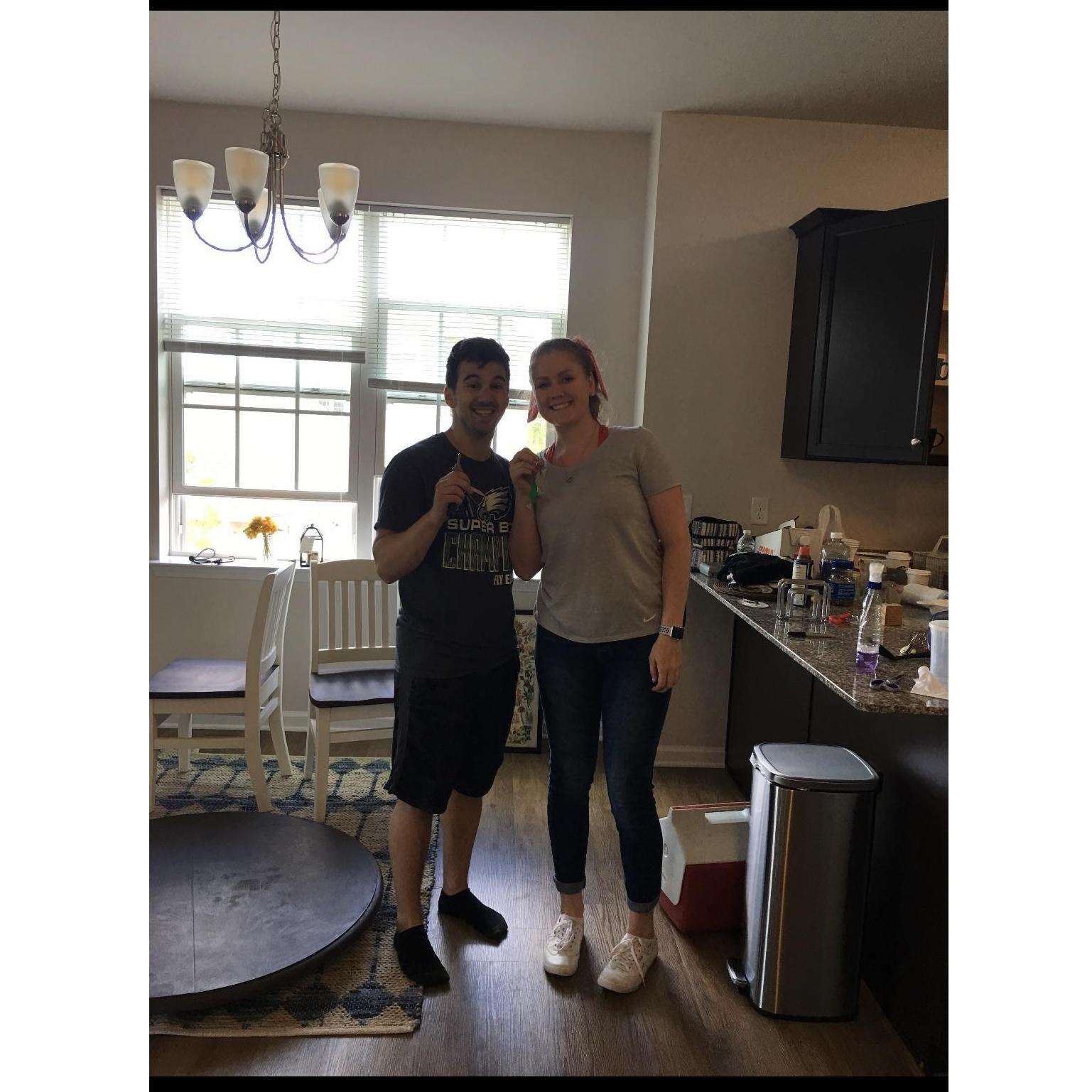move in day in their first apartment