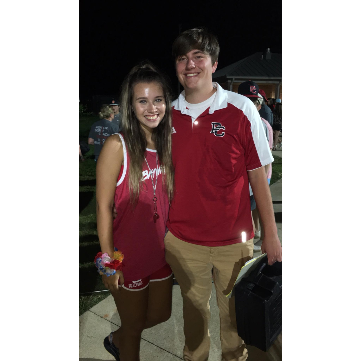 Seth lay-coached at Pike Mindy's senior year, so she still got to support him at football games. 2018.