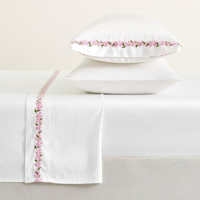 Monique Lhuillier Floral Vine Sheet Set, White Multi, King