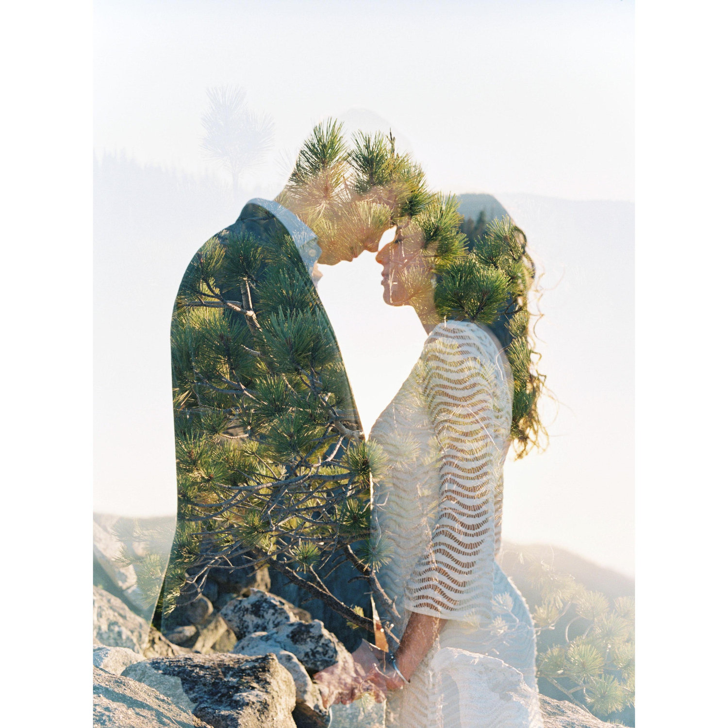 Double exposure shot at Taft Point in Yosemite NP