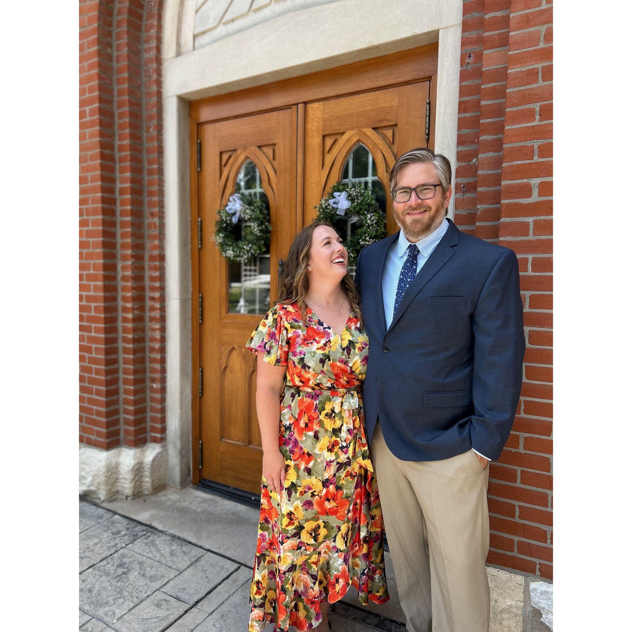 Celebrating a beautiful wedding in St. Louis with friends.