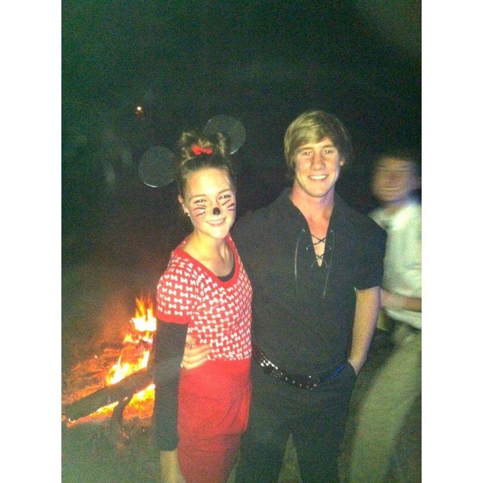 2012 at one of Dakota's Halloween bonfires in high school