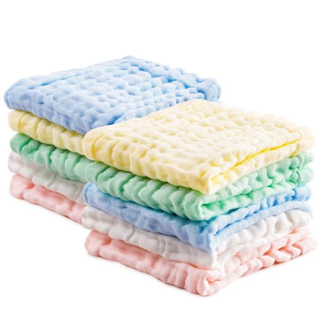 PPOGOO Baby Muslin Washcloths, Towels Premium Extra Soft Newborn Baby Face Towel, Baby Registry as Shower Gift 10 Pack for Sensitive Skin …