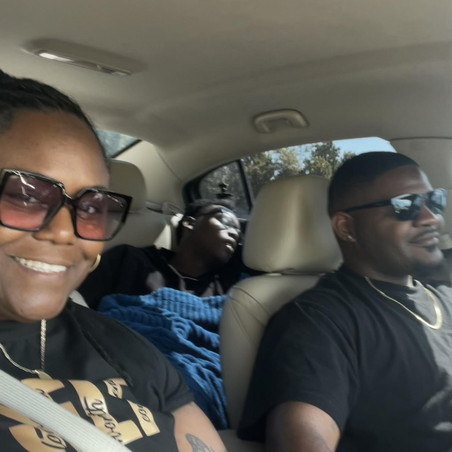 Road trip….. Zymere slept the entire way, smh.