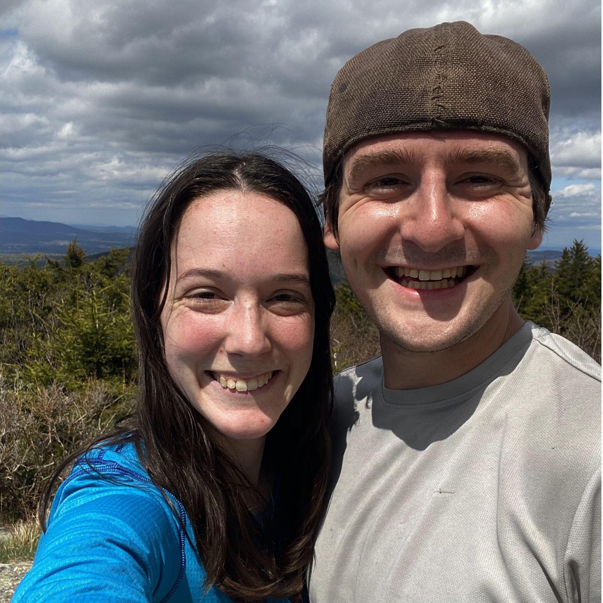 A celebratory selfie after hiking to the summit of Pack Monadnock.  May 15, 2020