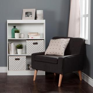 Axess 3-Shelf Bookcase with Fabric Storage Baskets