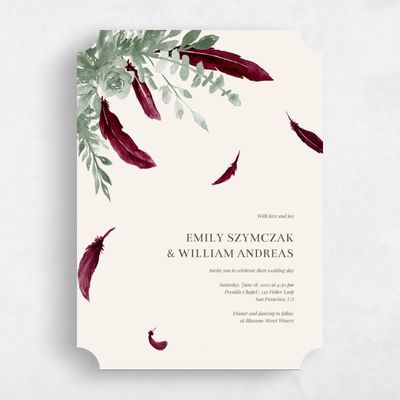 Red Ticket Wedding Invitation - Bethany Bloom