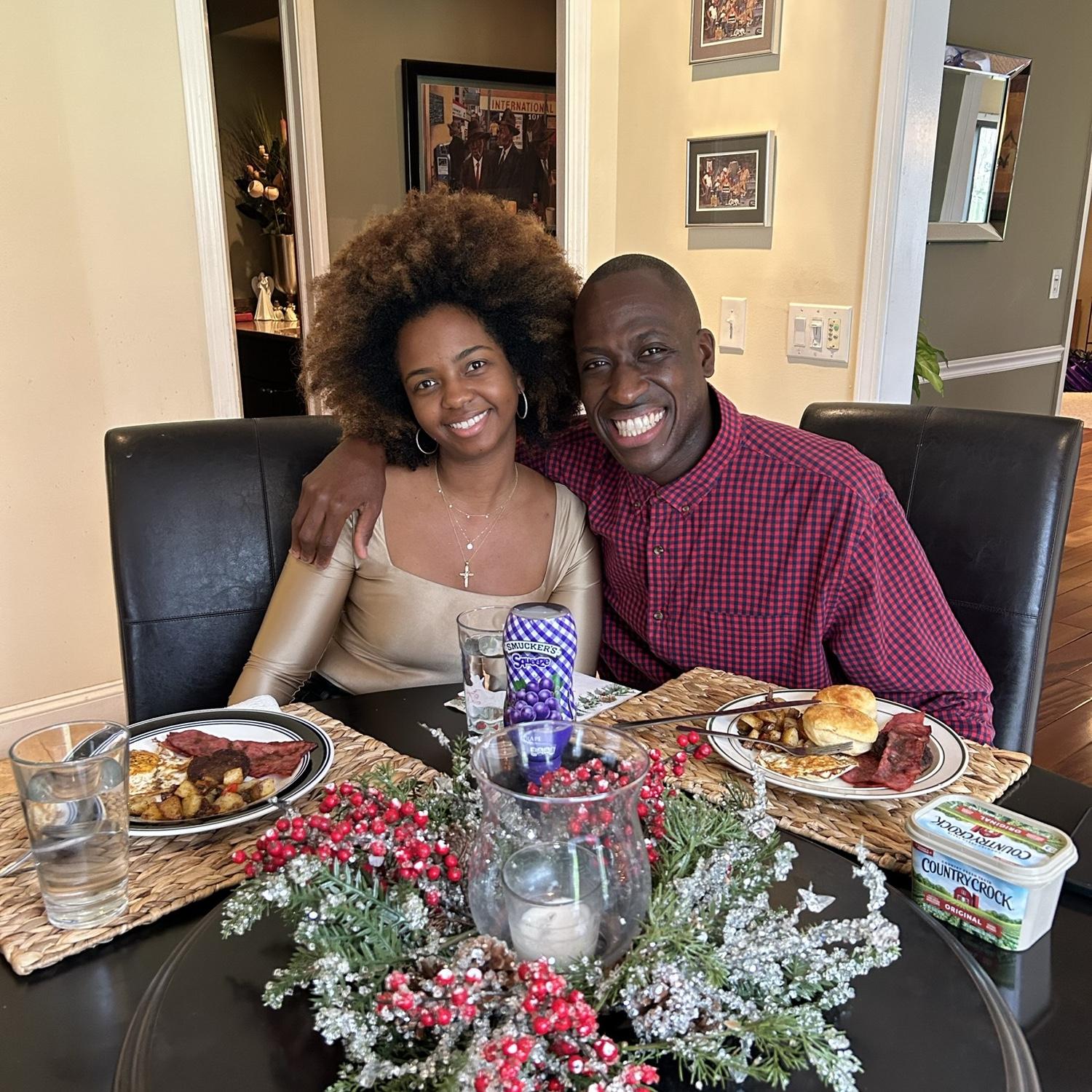 When Zaheed visited Cleveland for Christmas, and it was the first time he met her family!