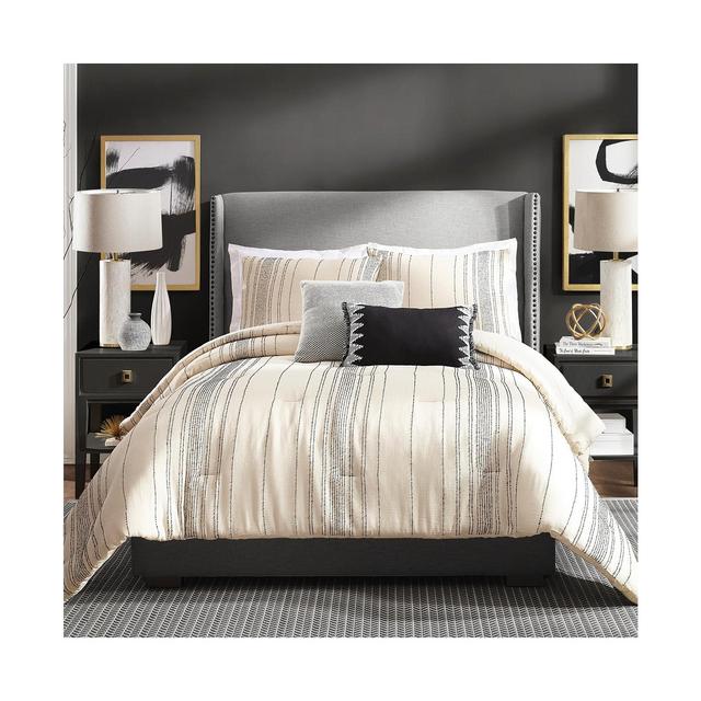 Ayesha Curry Slate Stripe Full/Queen 3 Piece Comforter Set