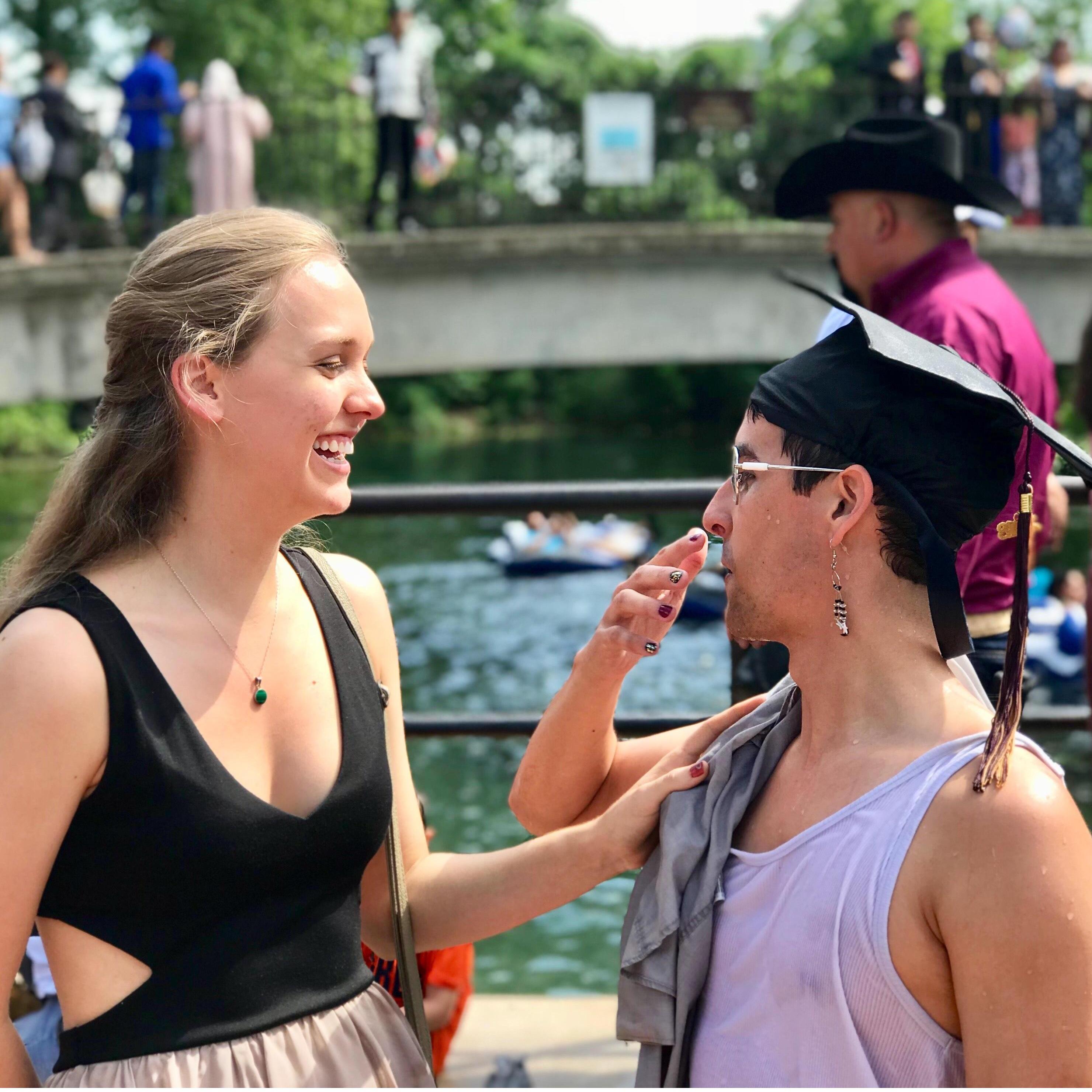Part 1: PK wears flip flops to his college graduation then jumps in a river with his cap and gown still on.