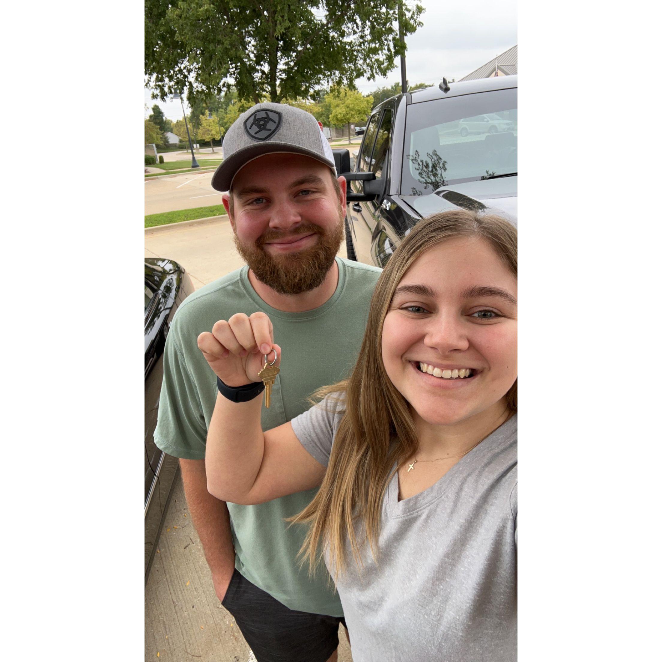 After closing on our first home!