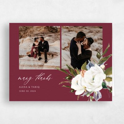 Burgundy, Red Wedding Thank You - Octavia Classic