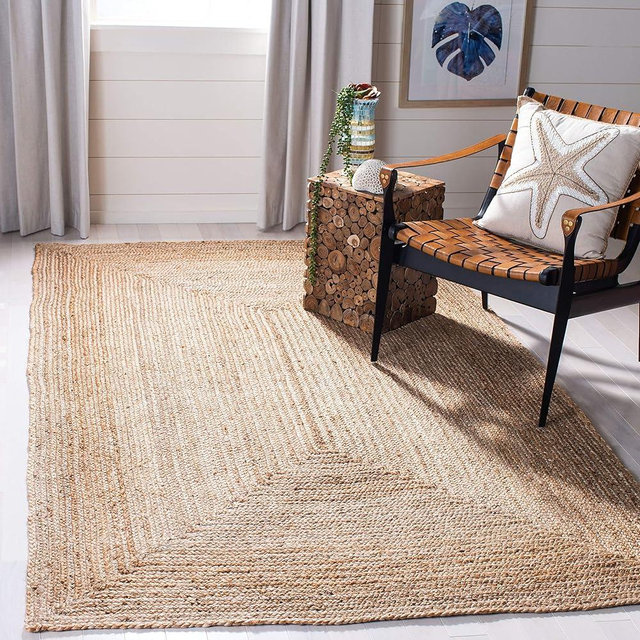 SAFAVIEH Cape Cod Collection Area Rug - 6' x 9', Natural, Handmade Flat Weave Jute, Ideal for High Traffic Areas in Living Room, Bedroom (CAP252A)