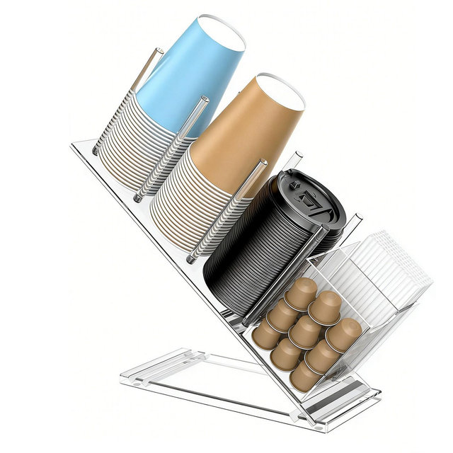 Acrylic Coffee Capsule Holder - Clear Transparent Assembled Storage Display Rack for Coffee Pods, Home Kitchen Countertop Organizer