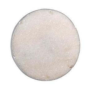 Thirstystone® White Marble Single Round Coaster with Silver Edge