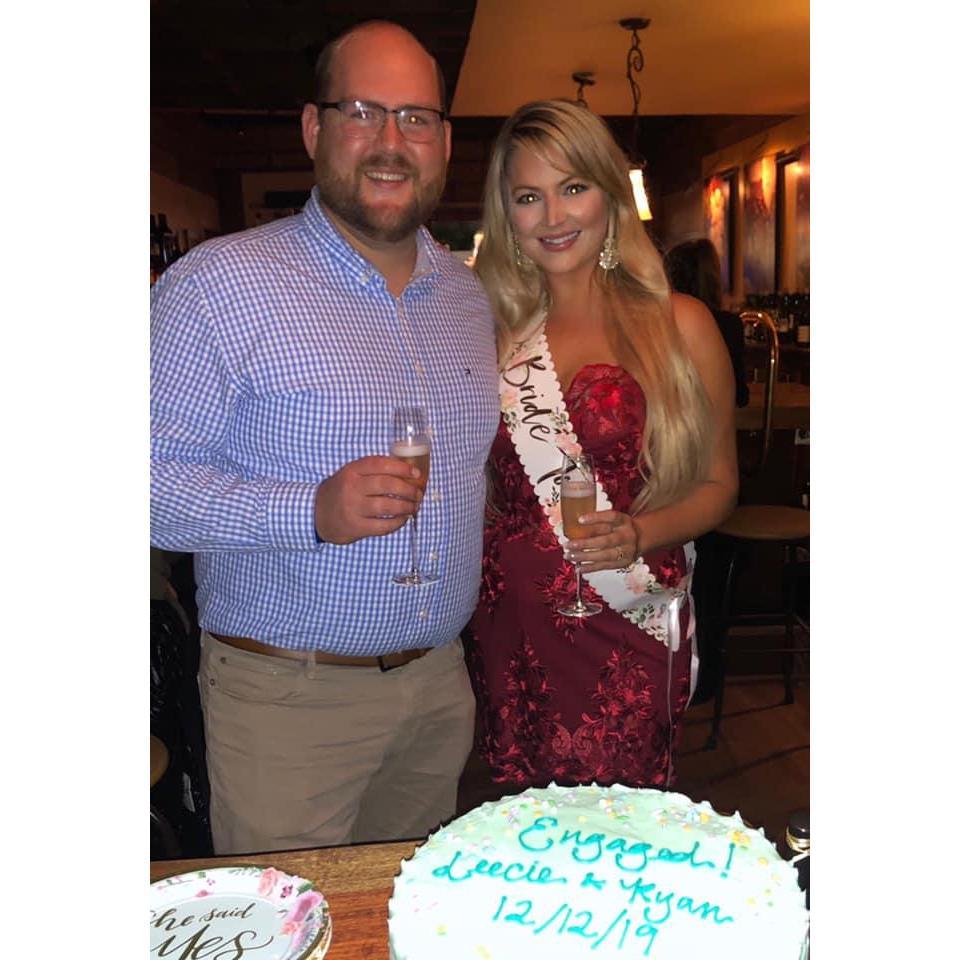 Celebrating our engagement with family and friends. December 2019