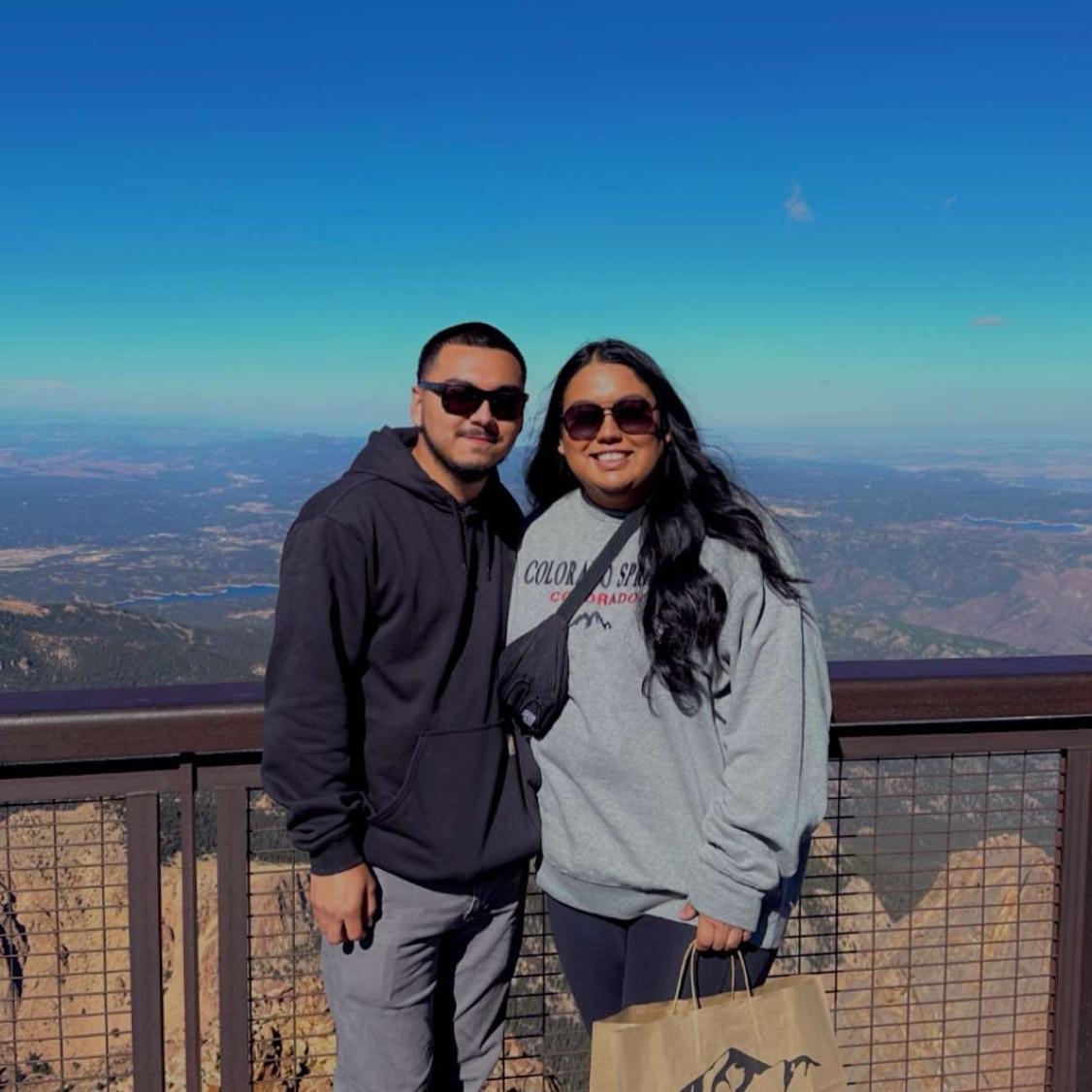 October 25, 2023 

Our trip to Colorado Springs and this picture was taken at 14,115 ft in the air on top of Pikes Peak Mountain. 🏔️
