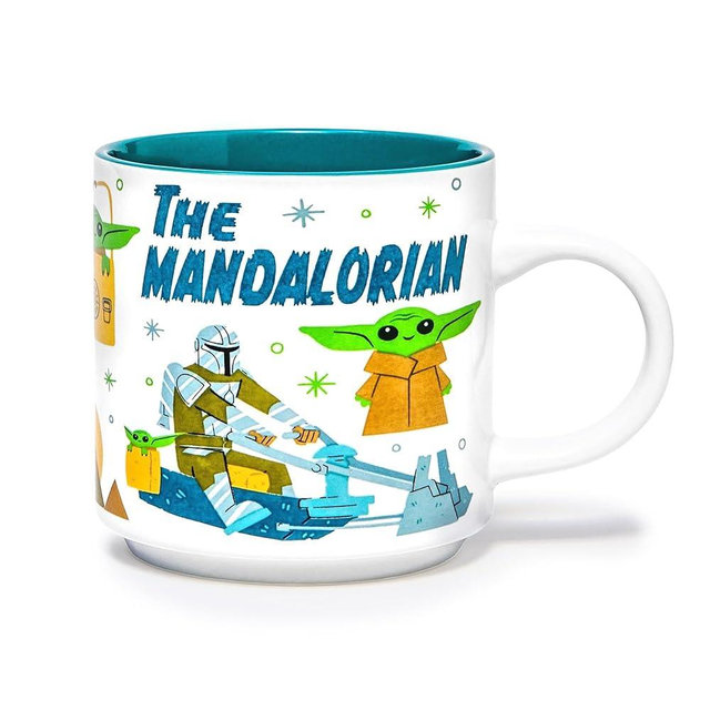 Star Wars: The Mandalorian Cartoon Grogu Ceramic Mug | Coffee Cup For Tea | Holds 13 Ounces