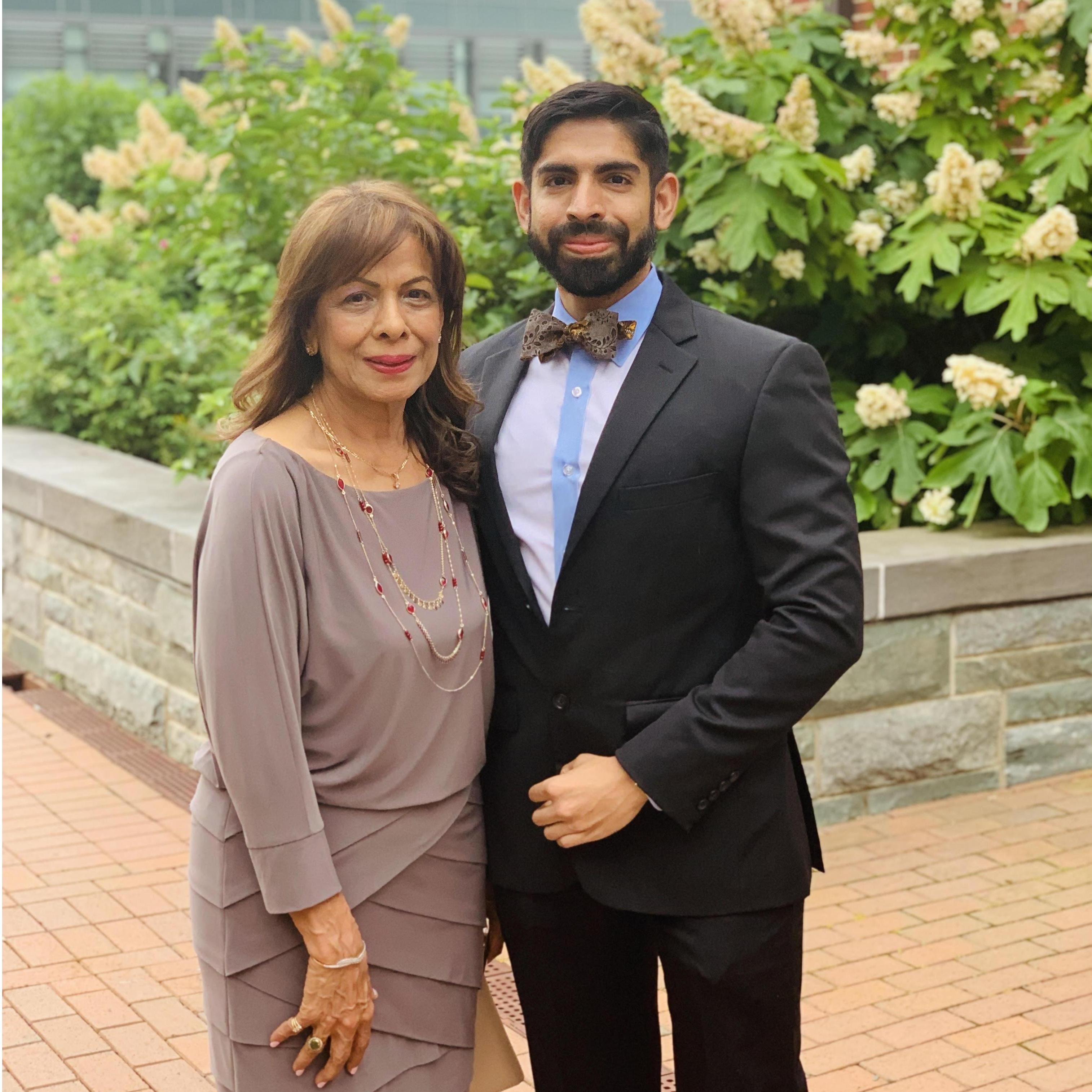 Kush and his Mom at his graduation from Internal Medicine residency!