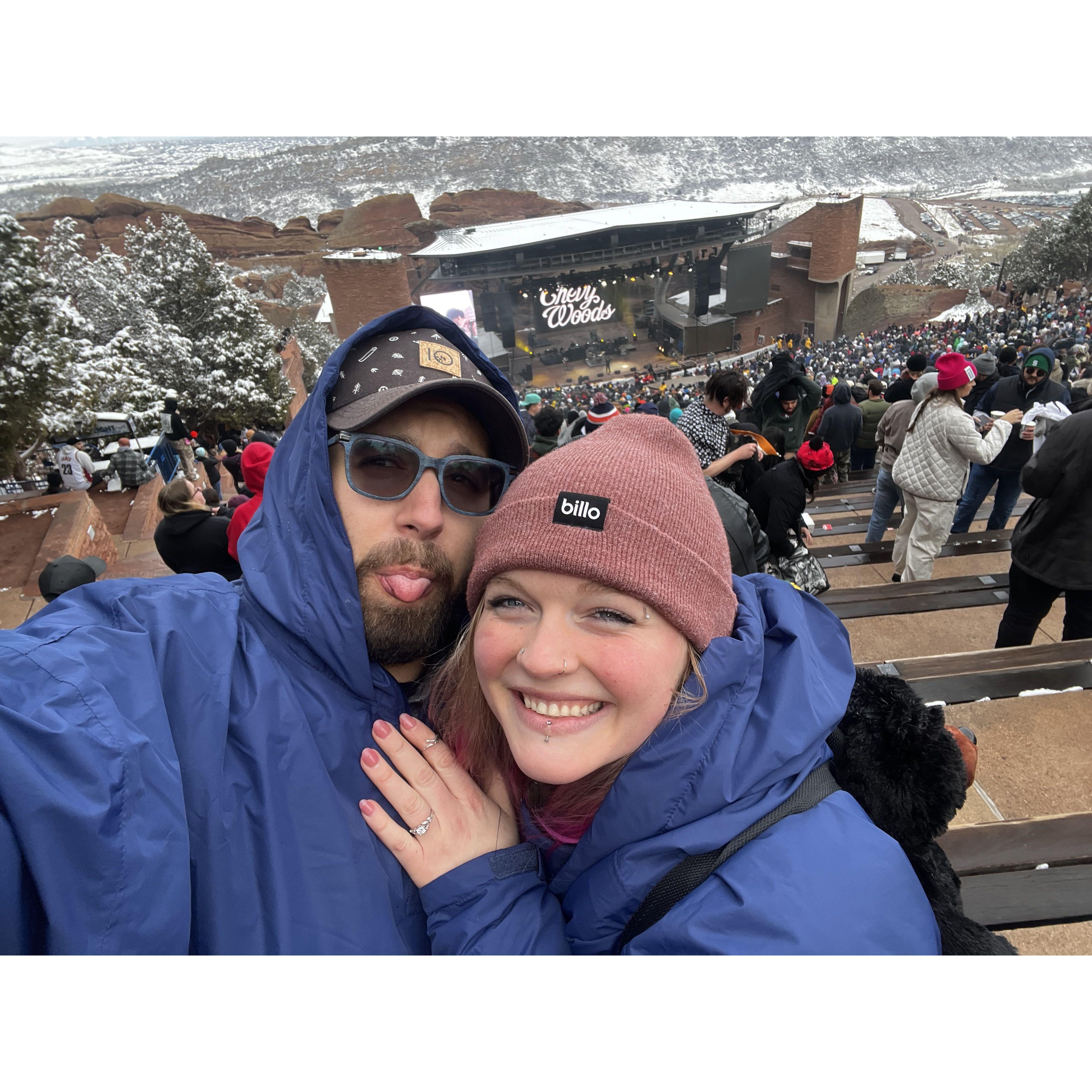 Red Rocks Ampitheater in Colorado, just days after the proposal <3     - April '23