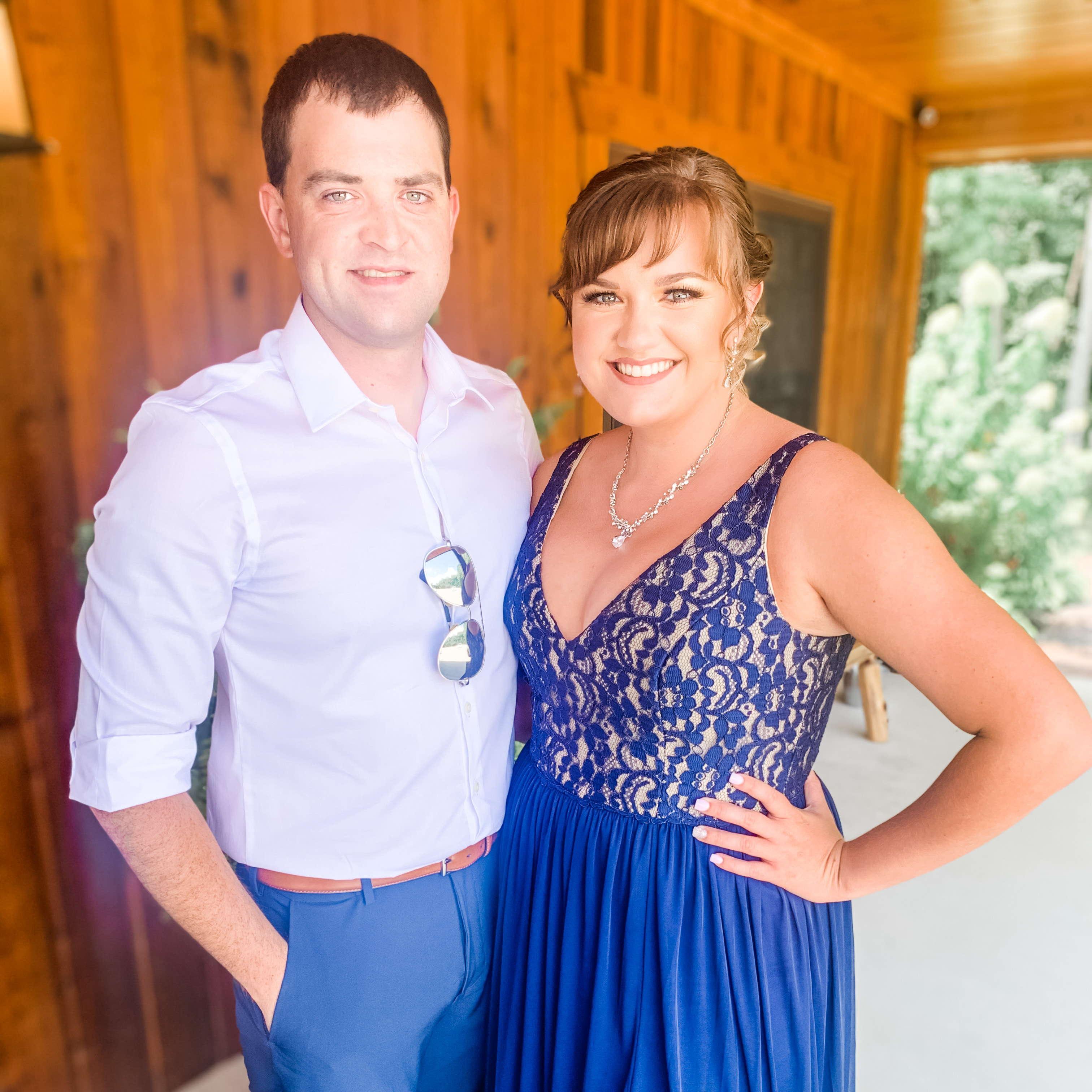 The first wedding we attended together, my cousins Brad and Angela! I caught the bouquet ;)
