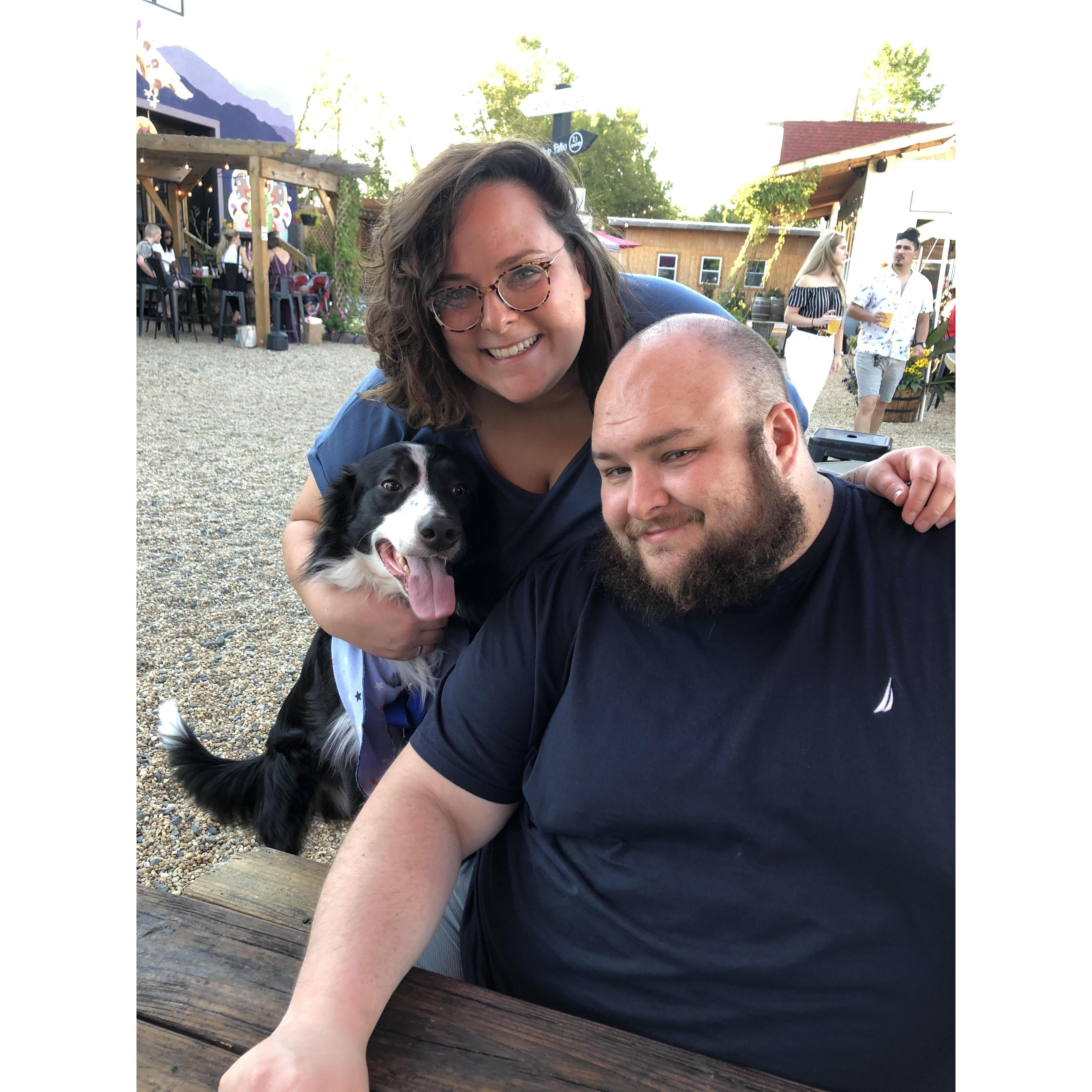 Out with our boy at a brewery in NoVA for Mom's birthday!