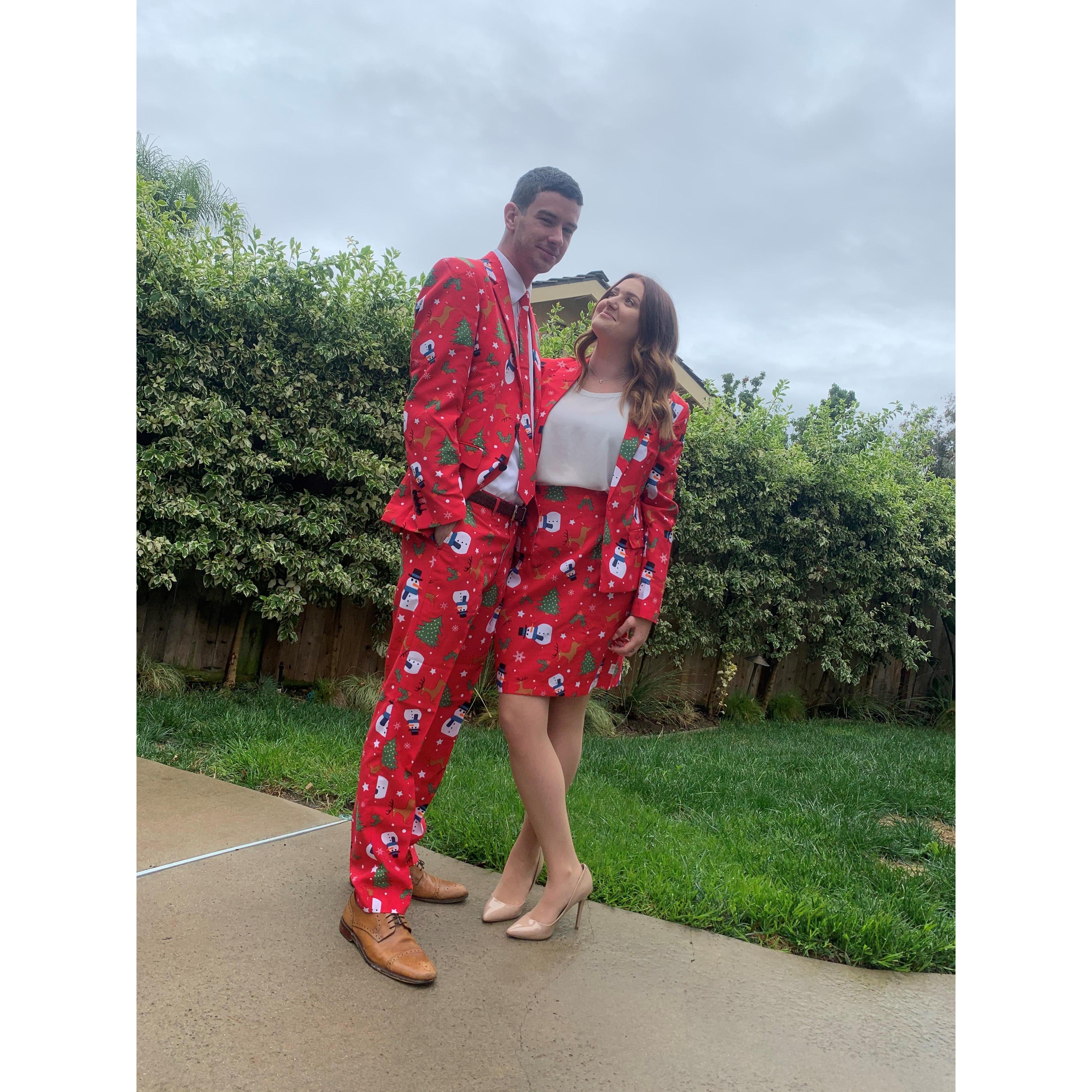 Matching suits for our work Christmas parties