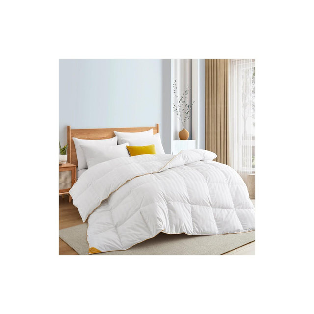 Puredown White Goose Down Comforter Duvet Insert with 500 Thread Count Cotton Fabric, Full/Queen