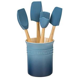 Le Creuset of America Craft Series 5Piece Utensil Set with Crock - Marine