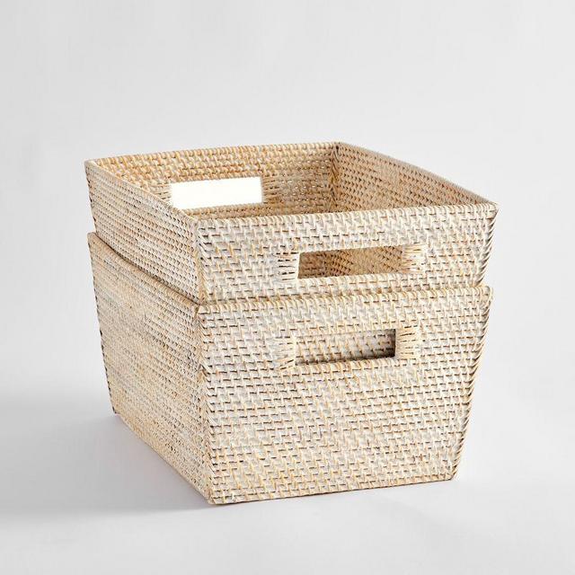 Tava Woven Utility Basket, Set of 2 - Whitewash