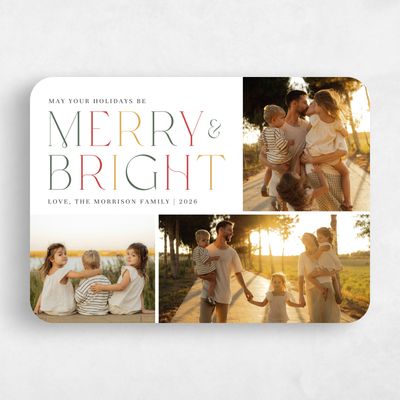 White Rounded Holiday Card - Cavalier