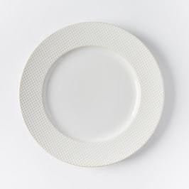 Textured Dinner Plate, Set of 4, Dot, White