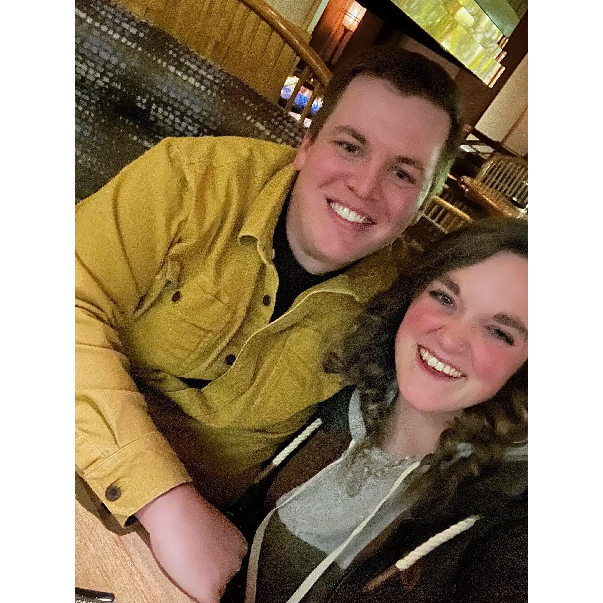 November 21, 2022 - Our first date!! Jack picked me up and took me to Trails End Brewery for the first time for pizza and beer...my kinda date!! Then he took me to Beverly's where he made reservations for dessert! We talked non-stop all night and just couldn't seem to get enough of each other!