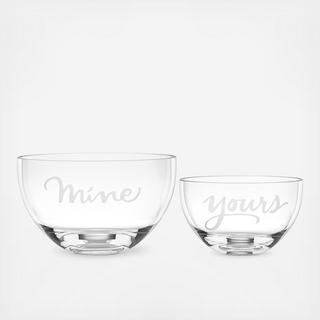 Two of a Kind 2-Piece Glass Bowl Set