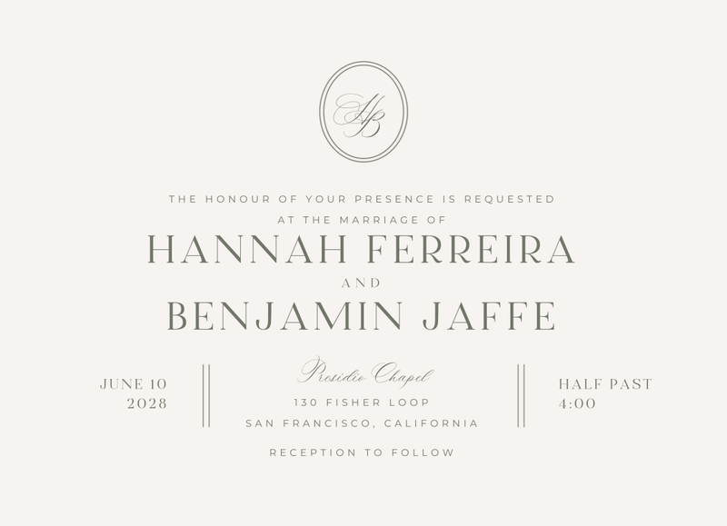 St Anne Landscape | Dark Sage | Zola Wedding Invitations